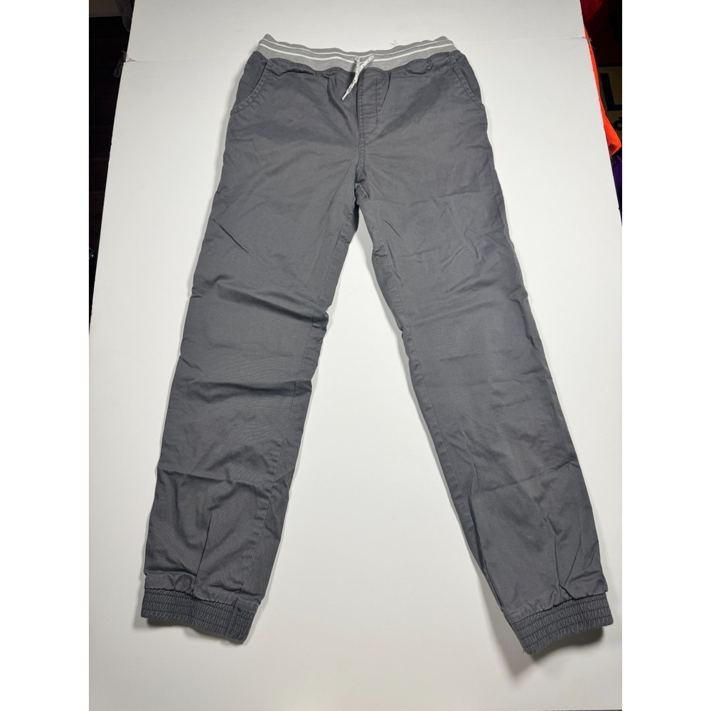 Cat & Jack Jogger Pants Boys 16‎ Gray Woven Elastic Drawstring Waist Tapered Leg